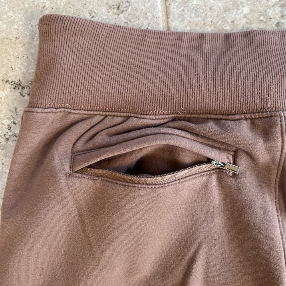 Athleta Retroplush Velvet Straight Leg Lounge Pants In Rustic Beige Brown, S - Picture 7 of 11
